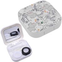 Portable Contact Lens Case Box Travel Kit Mirror + Bottle + Tweezers Container Holder [ Hippo ]