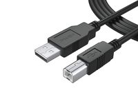 Pwr+ 6Ft Long USB-2.0 Cable Type-A to Type-B High Speed Cord for Audio Interface, Midi Keyboard, USB Microphone, Mixer, Speaker, Monitor, Instrument, Strobe Light System Laptop Mac PC Type A to Type B
