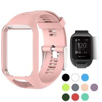 TUSITA Wristband for Tomtom Runner 2 3/Spark/Spark 3/Golfer 2/Adventurer, Replacement Silicone Band Strap Accessory (Khaki)