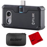 FLIR ONE Pro Thermal Imaging Camera for Android USB C Bundle with Hard EVA Case with Zipper for Tablets and GPS and Microfiber Cleaning Cloth