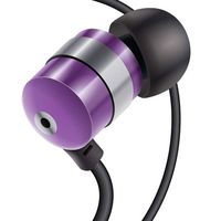 GOgroove Earbud Headphones with Deep Bass & Comfortable Ear Gel Tips (Purple) - In Ear Earphones Featuring Noise Isolating Design, Durable Alloy Driver Housing, & Ergonomic Angled Stay-In Fit