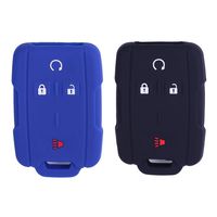 2Pcs XUHANG Sillicone key fob Skin key Cover Remote Case Protector Shell for Chevrolet Silverado Colorado GMC Sierra Yukon Cadillac smart Remote black blue
