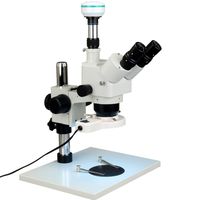 OMAX 5X-80X Trinocular Zoom Stereo Microscope+8W Fluorescent Ring Light+2.0MP Camera