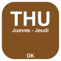 DayMark Day Of Week 3/4" x 3/4" Permanent Label, Thursday (2,000 Labels)