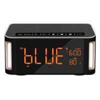 QQA Wireless Bluetooth Speaker,Dual Alarm Clock Radio Touch Sensor Bedside Lamp, Dimmable Warm Light & Color Changing, MP3 Music Player,Sleep Timer,LED Display