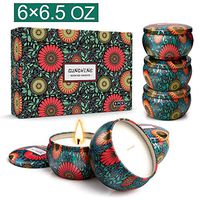 YINUO MIRROR Scented Candles Gift Set, Natural Soy Wax 6.6 Oz Portable Travel Tin Candles Women Gift with 6 Different Fragrances for Aromatherapy - 6 Pack