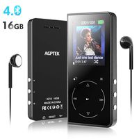 16GB MP3 Player with Bluetooth, AGPTEK Touch Button Lossless Sound Music Player with Speaker, FM Radio, Voice Recorder, up to 128GB with Earphone, X21S