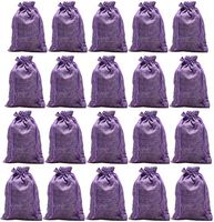 IBLUE 5”*7” Burlap Gift Pouches 20 Pack Drawstring Party Jewelry Wedding Favor Bag Candy Snack Sacks for DIY Craft Christmas Birthday P004 (Purple)