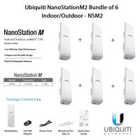 Ubiquiti NanoStationM2 Bundle of 6 Indoor/Outdoor airMAX CPE Router - NSM2
