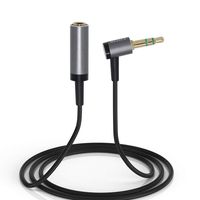 3.5mm Audio Extension Cable, 90 Degrees 3.5mm Male to Female Aux Extension Cord Compatible with Sony/Beats Headphones, Echo Dog, Phones, Speakers, Home& Car Stereo, 3.3Feet