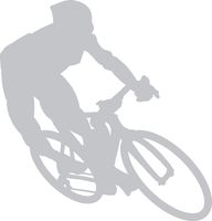hBARSCI Cyclist Vinyl Decal - 5 Inches - for Cars, Trucks, Windows, Laptops, Tablets, Outdoor-Grade 2.5mil Thick Vinyl - Silver Gray