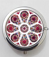 BlackKey Bohemian Pattern 3-Compartment Decorative Pocket Gift Box Case Organizer for Pill, Color 1 -2073