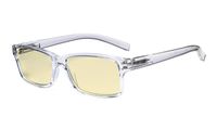 Eyekepper Blue Light Blocking Glasses with Yellow Filter Lens - Vintage Computer Eyeglasses Women Men - Transparent Frame