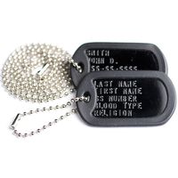 GoTags Pet ID Custom US Military Dog Tag Personalized ID Set. Complete with Chains and Silencers