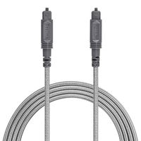 Optical Audio Cable Digital Toslink Cable 6ft - [24k Gold-Plated Nylon Braided Jacket ] Slim Flexible and Durable Fiber Optic Cord for Home Theater, Sound bar, TV, PS4, Xbox and More