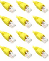 Ultra Spec Cables Pack of 12 - Yellow 1FT Cat6 Ethernet Network Cable LAN Internet Patch Cord RJ45 Gigabit