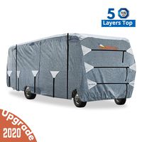 KING BIRD Upgraded Class C RV Cover, Extra-Thick 5 Layers Anti-UV Top Panel, Deluxe Camper Cover, Fits 23'- 26' RV Cover -Breathable, Water-Proof, Rip-Stop with 2Pcs Extra Straps & 4 Tire Covers