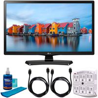 LG 24LH4830-PU - 24-Inch Smart LED TV (2017) w/Accessories Bundle Includes, 2X 6ft High Speed HDMI Cable, SurgePro 6-Outlet Surge Adapter w/Night Light and Universal Screen Cleaner (Large Bottle)