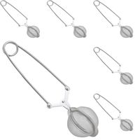 6pcs Mesh Snap Ball Loose Leaf Tea Infuser, 18/8 Stainless Steel, 6-Inches x 1.5-Inches (6)