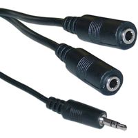3.5mm Stereo Y Cable, 3.5mm Male to Dual 3.5mm Stereo Female, 6 Foot