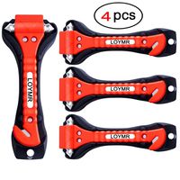 LOYMR 4 PCS Car Safety Hammer Auto Car Window Glass Hammer Breaker and Auto Safety Seatbelt Cutter 2-in-1 Emergency Escape Tool