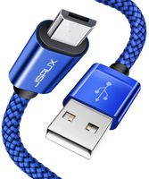 JSAUX Micro USB Cable Android, (2-Pack 6.6FT) Micro USB to USB A High Speed Sync Charger Nylon Braided Cord Compatible Samsung Galaxy S6 S7 Edge J7 Note 5,Kindle,LG,PS4,Camera,Smartphones(Blue)