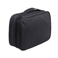 JAKAGO Double Layer Electronics Organizer Travel Cord Organizer Charger Storage Bag Cable Pouch for Cellphone Power Bank USB SD Card Power Bank iPad (Black)