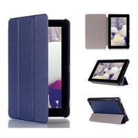 Vovomay Fashionable Amazon Kindle ipad/Tablet Case, Tri-Fold Leather Stand Case Cover for Amazon Kindle Fire 7" inch (2015 Edition) (Deep Blue)
