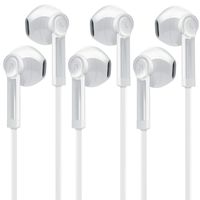 Boost Headphones with Microphone, Noise Isolating in-Ear Ergo Earphones Headset Dual Remote Control for iPhone iPad iPod Laptop Tablet Android Samsung LG HTC Smartphones w/ 3.5mm (White) 3-Pack