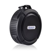 Waterproof Wireless Bluetooth Speaker, Includes Removable Suction and Climber's Hook for Shower and Outdoor Sports Use (Black)