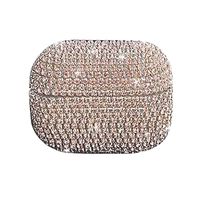 Eve.Ruan Fashion Glitter Diamond Case, Scratch Protection Cover Skin Case for AirPods Pro/3, Shock Absorbing Design, for Girls/Women/Her (Gold)