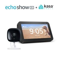 Echo Show 5 Charcoal with Kasa Indoor Smart Security Camera, 1080P HD with Night Vision