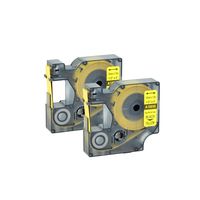 GREENCYCLE 2 Pack Compatible for DYMO Industrial Heat Shrink Tubes 18056 for LabelWriter and Industrial Label Makers Rhino 1000 3000 4200 5000 5200 6000 LabelManager 450 Duo Black on Yellow 1/2" 12mm