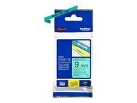 Brother TZe-721 Labelling Tape Cassette, 9 mm (W) x 8 m (L), Laminated, Brother Genuine Supplies - Black on Green