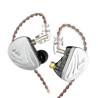 KZ-AS16 in-Ear Monitors, 16BA(8BA on Each Side) HiFi Stereo Headphones with Detachable Cable Universal-Fit Wired Sports 0.75mm 2PIN (Without MIC, Black)