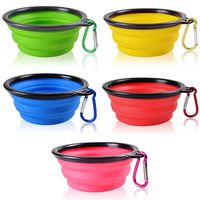 SENHAI Collapsible Dog Bowls, 5 Pack Food Grade Silicone BPA Free Cat Pet Plate for Feeding Watering on Journeys Travel Hiking Camping