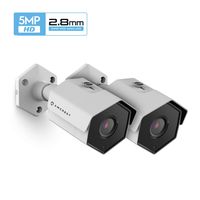 2-Pack Amcrest UltraHD 5MP Outdoor POE Camera, Bullet IP Security Camera, Outdoor IP67 Waterproof, 104° Viewing Angle, MicroSD Recording, 98ft Night Vision, 5-Megapixel, 2PACK-IP5M-1173EW (White)