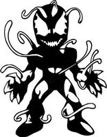 Marvel Comics Super Deformed Carnage from Spiderman Vinyl Stickers Symbol 5.5" Decorative DIE Cut Decal for Cars Tablets LAPTOPS Skateboard - RED Color