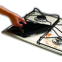 4-Pack Cooks Innovations Black Non-Stick Burner Covers - Easy Clean Gas Range Protectors - Universal Cut to Fit