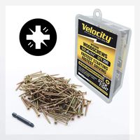 Wood Screw - Velocity Interior Stick-Tight Wood Screw #6 x 1-1/2" 200 Piece, Includes PSD ACR No-Wobble Driver Bit