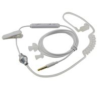 Bigstone 3.5mm Multifunctional Flexible FBI Anti-Radiation Air Tube Stereo Design Monaural Duct Earpiece Headset with Mic for All 3.5mm Phones Smartphones