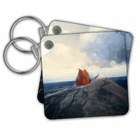 3dRose Hawaii Islands, Pacific Islands, Exploding Volcano - Key Chains, 2.25" x 2.25", Set of 2 (kc_230672_1)