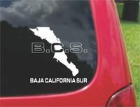 2 (PCS) Baja California Sur Mexico Outline Map Stickers Decals (7"x7")