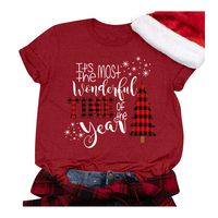 Winsummer Christmas Movie T-Shirt Women Christmas Shirt Funny Cute Graphic T-Shirt Short Sleeve Tees Tops T Shirt Red
