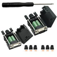 DB9 Breakout Connector DB9 RS232 D-SUB Female and Male Adapter 9-pin Port Adapter to Terminal Connector Signal Module with case(Female Connector,Male Connector DB9 5+5 with case)