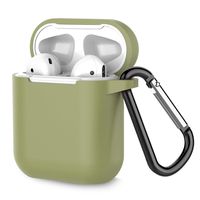 Airpods Case, Coffea AirPods Accessories Shockproof Case Cover Portable & Protective Silicone Skin Cover Case for Airpods 2 & 1 (Front LED Not Visible) - Army Green