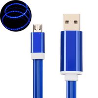 Micro Charger Cable,Bestdo USB Charging Flowing Fiber Optic LED Light up 3.5FT for Huawei, Samsung HTC, Nokia, Huawei, PS4 / Xbox One GPS and Other Android (Micro Blue)