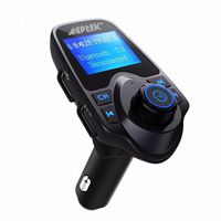 MYPIN Bluetooth FM Transmitter Wireless in-Car Radio Transmitter Kit with Dual USB Car Chargers and 1.44 Inch Display