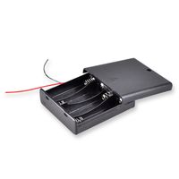AA Battery Holder, Conwork 4x 1.5v AA Battery Holder Case Storage Box with ON/OFF Switch and Bare Wire Leads (2-Pack)