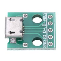 Akozon 10Pcs Micro USB Female Socket to DIP Adapter Board 5 Pin 2.54mm Pitch for DIY USB Power Supply/breadboard Design